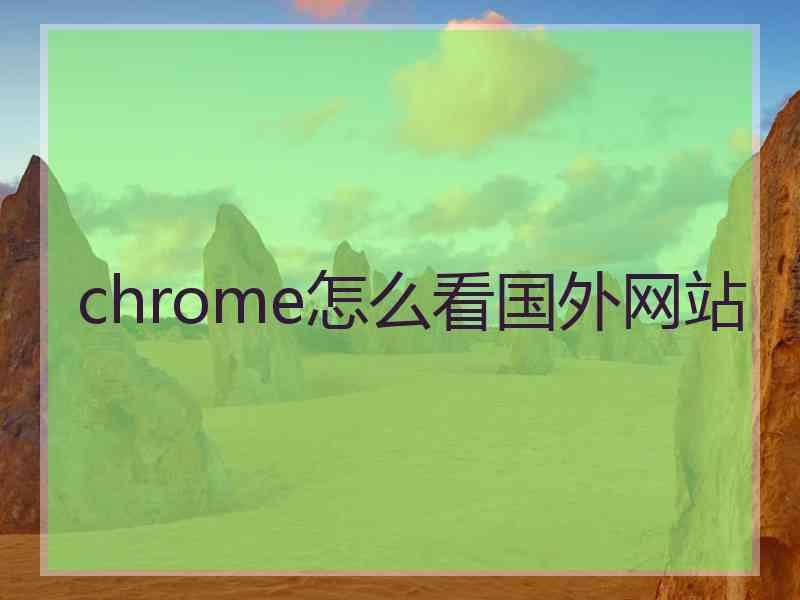 chrome怎么看国外网站