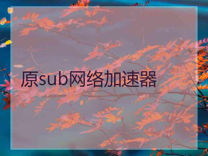 原sub网络加速器