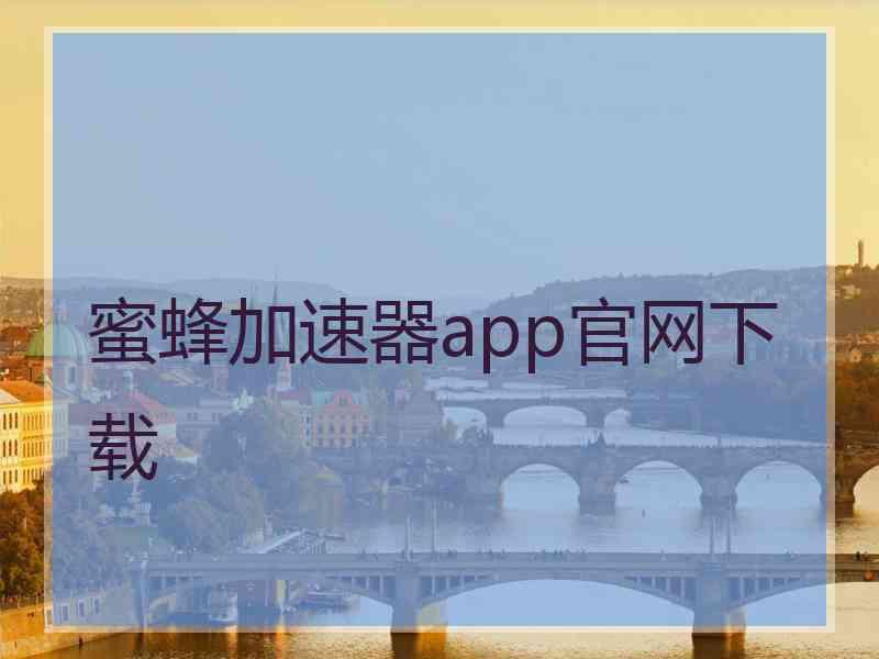 蜜蜂加速器app官网下载