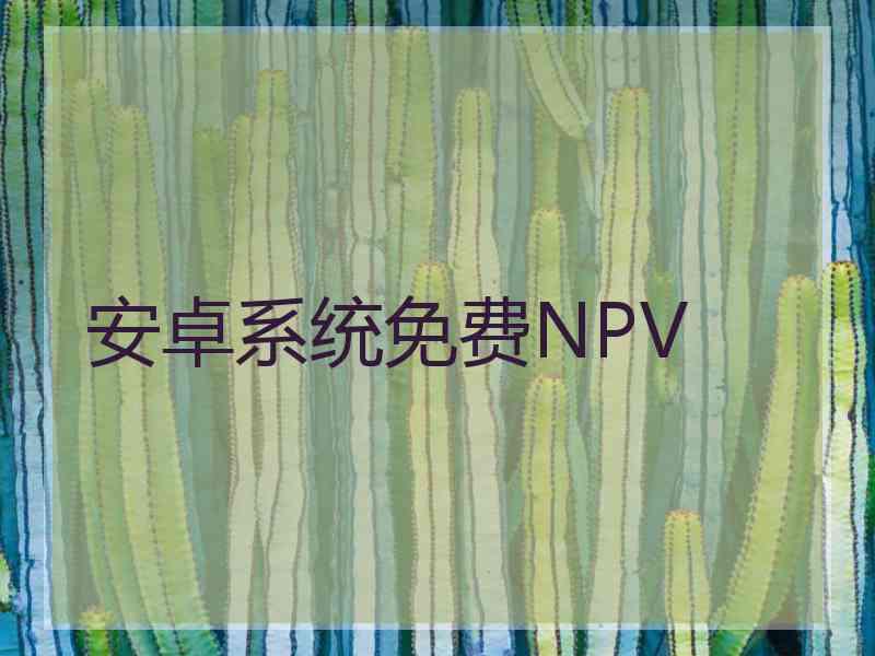 安卓系统免费NPV