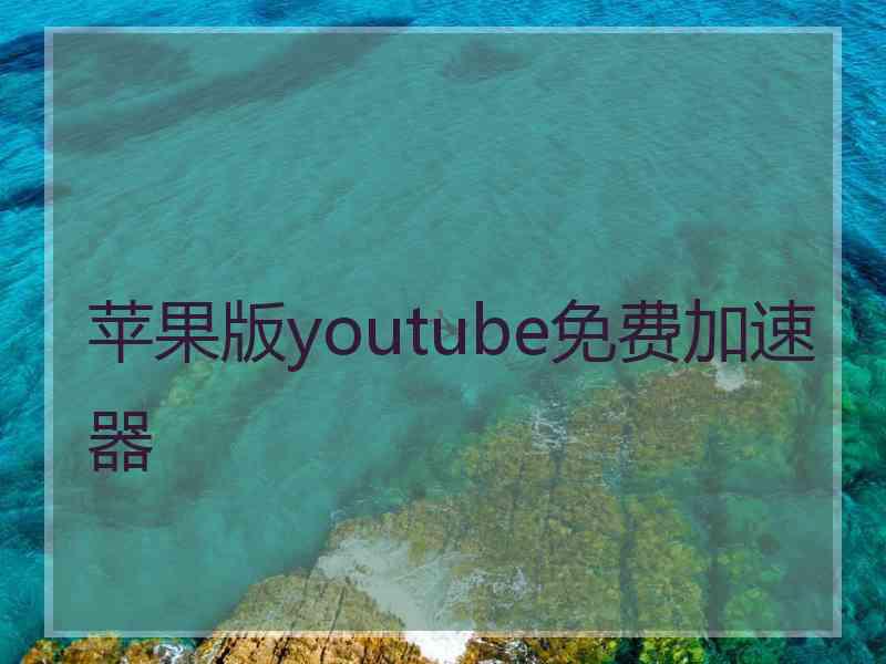 苹果版youtube免费加速器