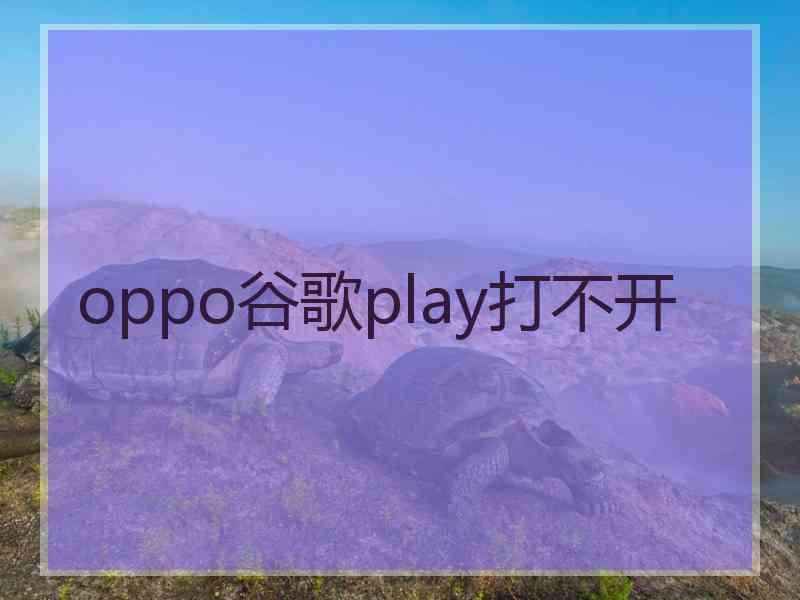 oppo谷歌play打不开