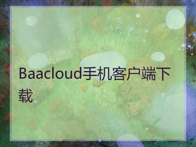 Baacloud手机客户端下载