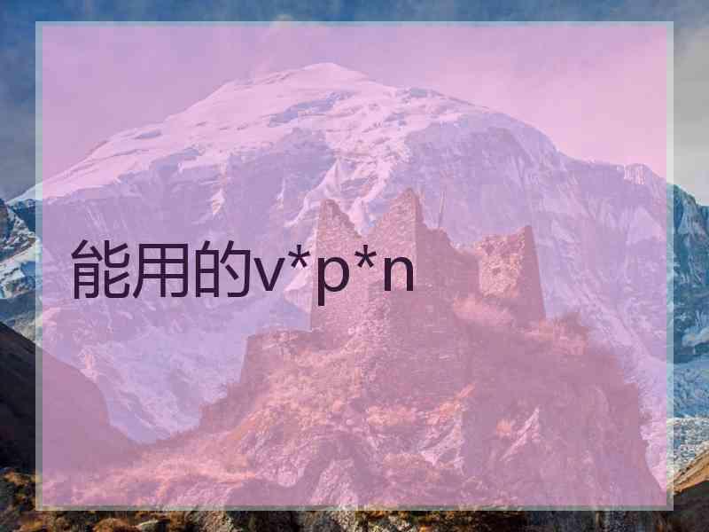 能用的v*p*n