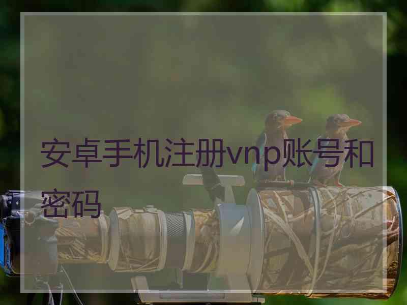 安卓手机注册vnp账号和密码