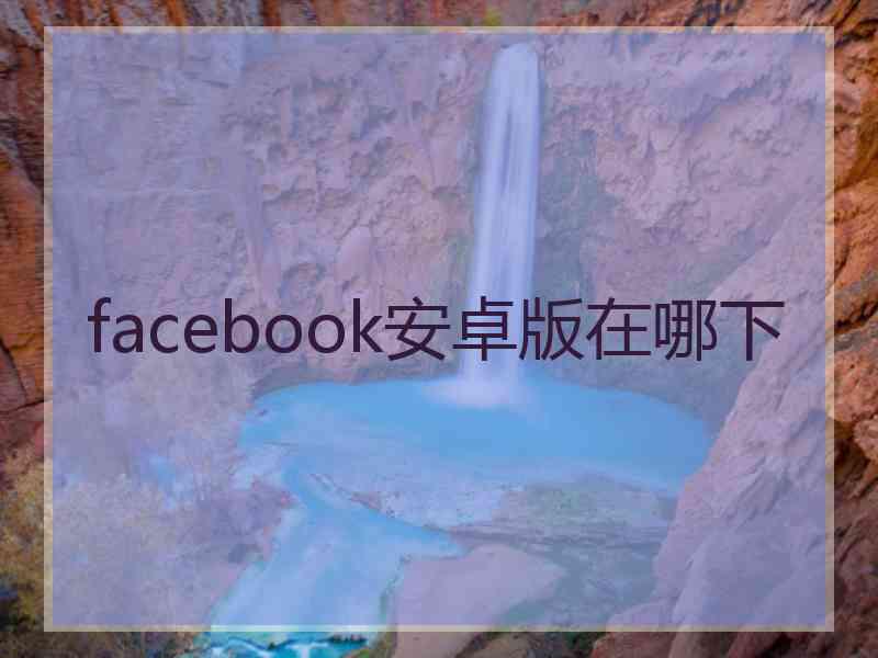 facebook安卓版在哪下