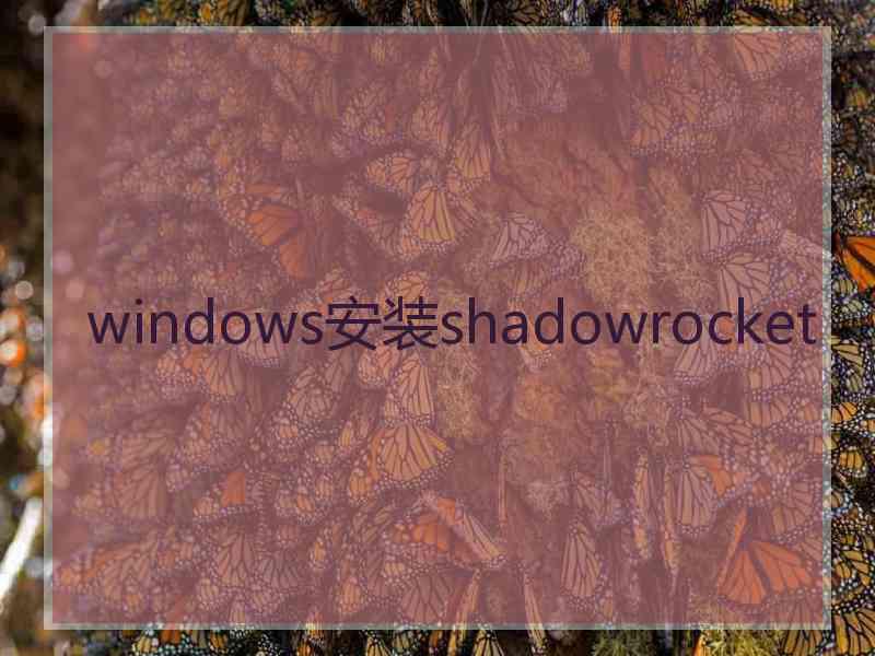 windows安装shadowrocket