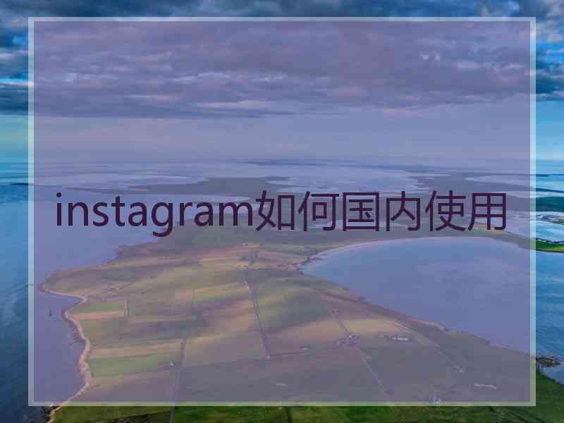 instagram如何国内使用