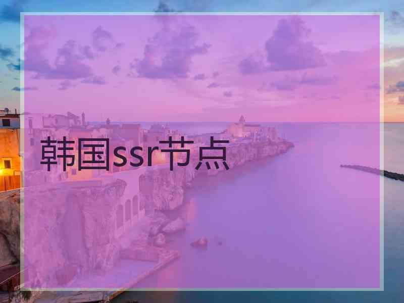 韩国ssr节点