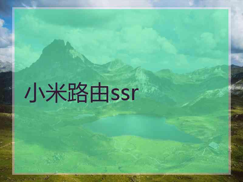 小米路由ssr