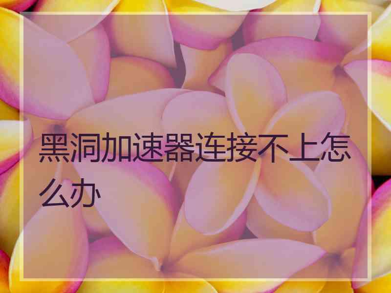 黑洞加速器连接不上怎么办