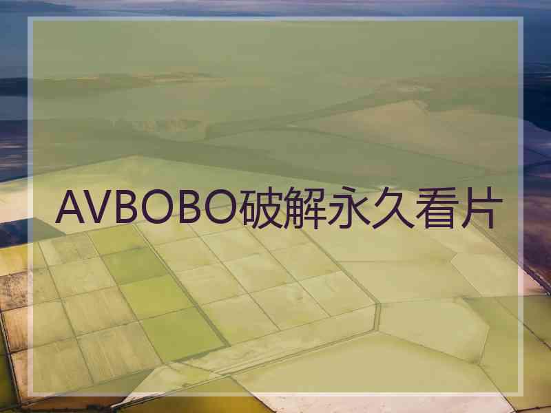 AVBOBO破解永久看片