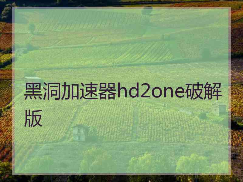 黑洞加速器hd2one破解版