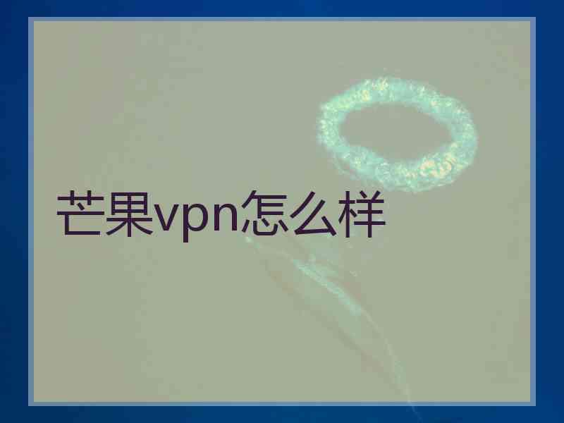 芒果vpn怎么样