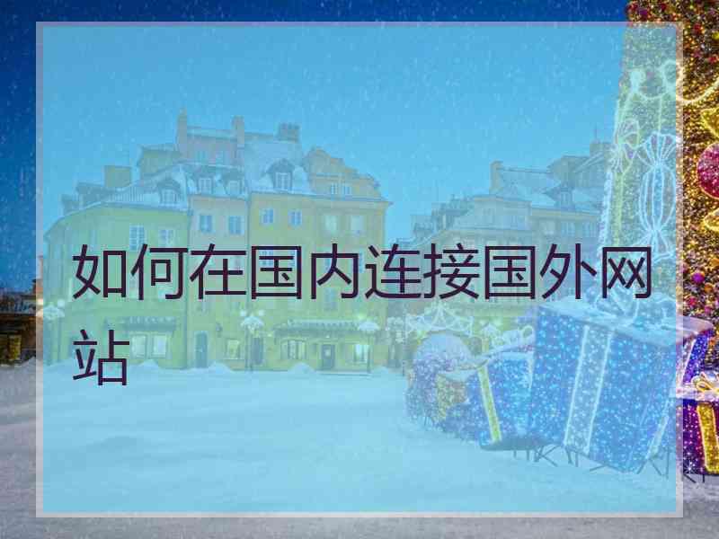 如何在国内连接国外网站