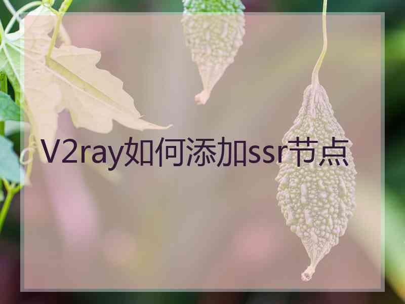 V2ray如何添加ssr节点