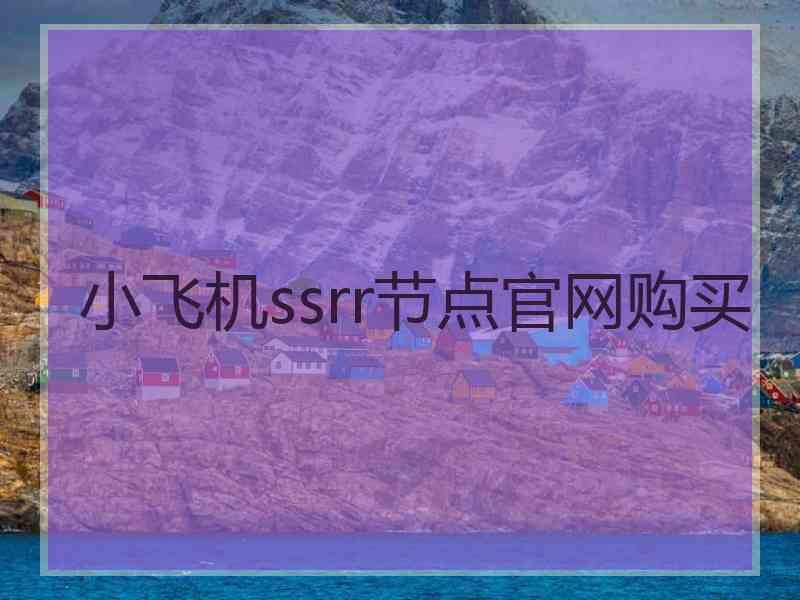 小飞机ssrr节点官网购买