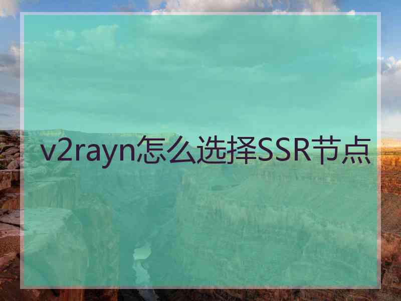 v2rayn怎么选择SSR节点