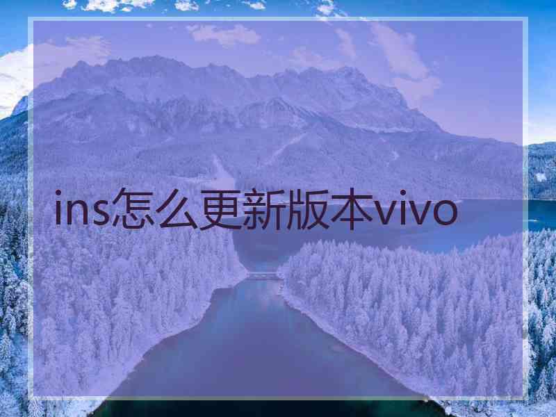 ins怎么更新版本vivo