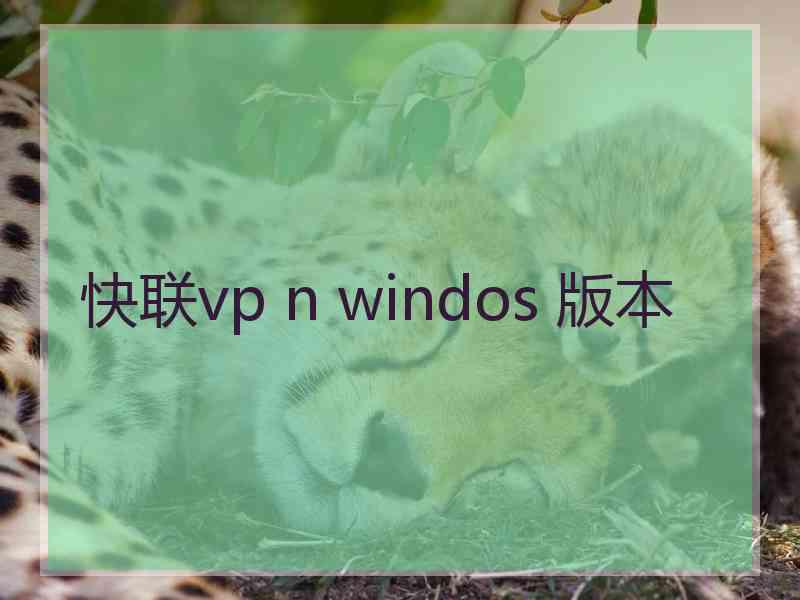 快联vp n windos 版本