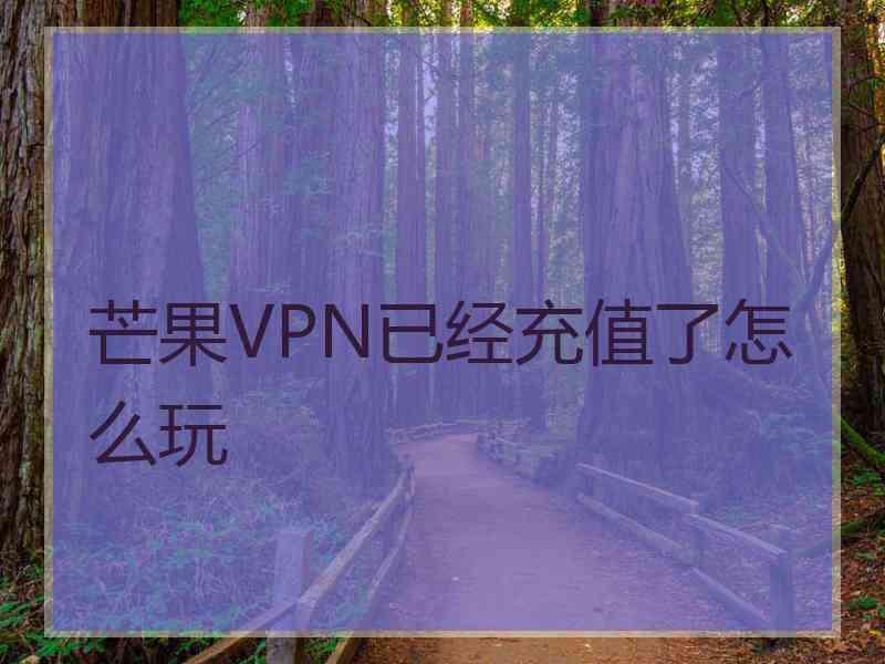 芒果VPN已经充值了怎么玩